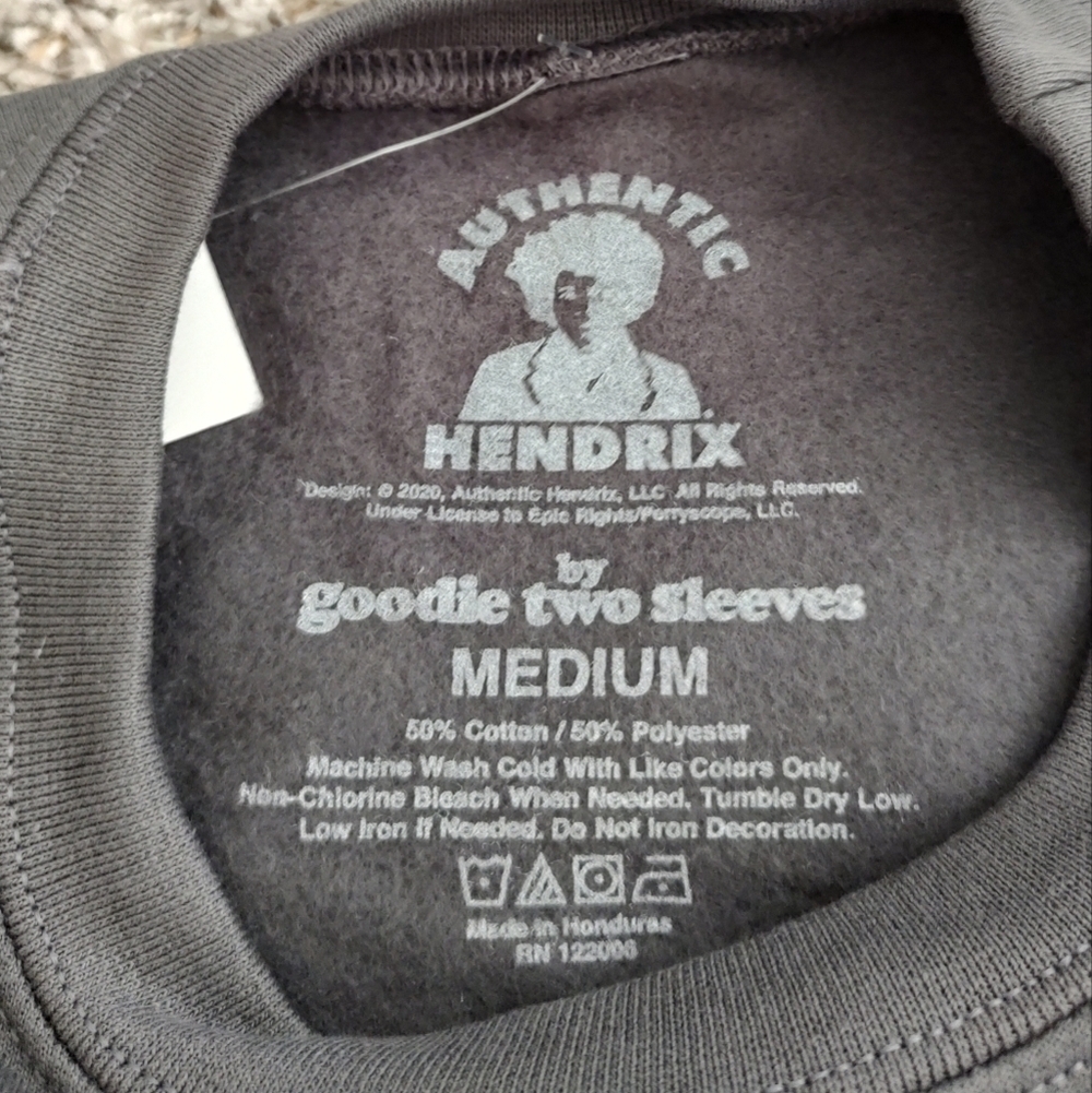 Jimi Hendrix Crewneck sweatshirt graphic band tee charcoal gray vintage … - Picture 4 of 5